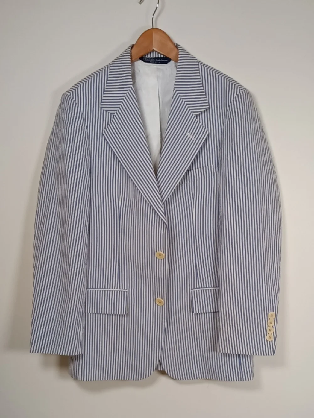 Vintage Boy's Polo Ralph Lauren Cotton Seersucker Blazer / Sport Coat Size 12